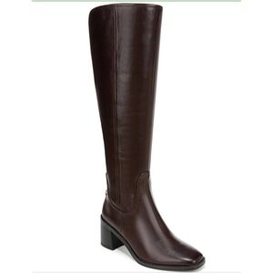 Naturalizer EDDA Leather Knee High Riding Boots DEEP Brown Women 8 WIDE CALF NEW